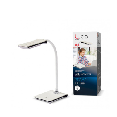 Светильник ЛЮЧИЯ L490 "Pegas " серебро св/диодный 4W 4000К USB разъем настольный