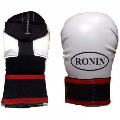 Перчатки pL спаринговые, для карате Ronin, белые, загнутые, спец. матер. Flex, пр-во Пакистан F113C 