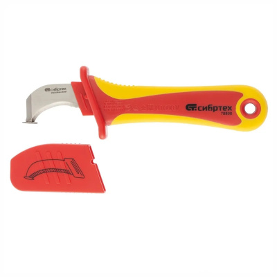 Нож диэлектрический до 1000 В, для снятия оплетки электрокабелей// СИБРТЕХ