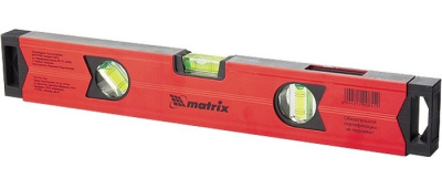 Уровень алюминиевый 400мм,фрезерованный  3 глазка (1 зеркальный)) усиленный//MATRIX