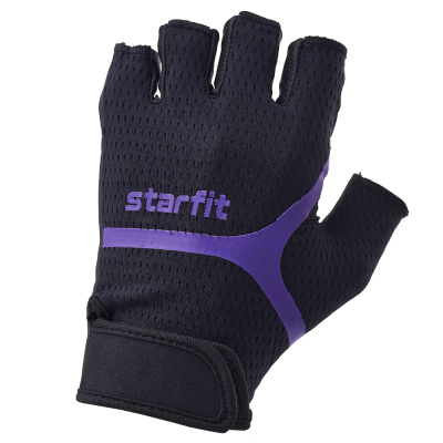 Перчатки для фитнеса Starfit WG-103, черный/фиолетовый (S)
