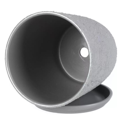 Горшок с поддоном Лава 4 2,6л d18 h18,5см конус серый 010334