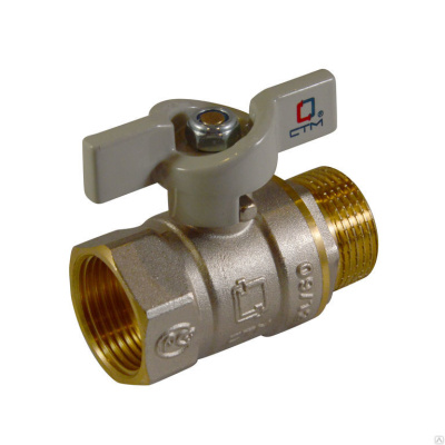 Кран шар. для воды 20х1/2" ц/ш бабочка CTM СТАНДАРТ CWPM1220