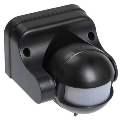 Датчик движения ИК настенный 1100w 180 гр. 12м IP44 черный