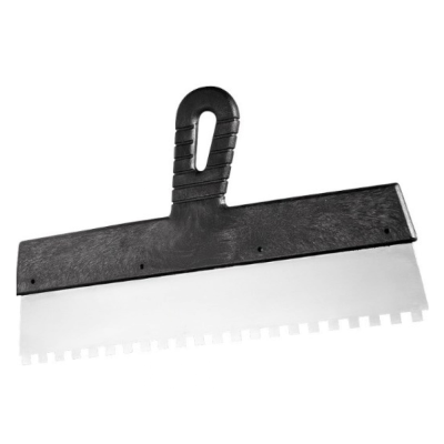 Шпатель из нержавеющей стали с пластиковой ручкой, 200 мм, зуб 8 мм