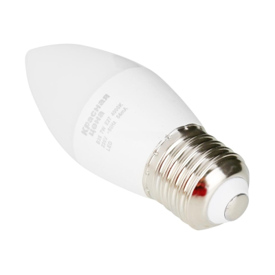 Лампа светодиод.КРАСНАЯ ЦЕНА  В35 7W Е14 4000К 590 лм холодный белый свет свеча матовая