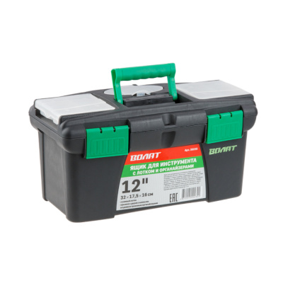 Ящик для инструмента пласт. 32*17,5*16 (12") с лотком и органайз.ВОЛАТ
