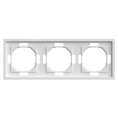 Рамка 3-местная, РС, soft touch,STEKKER PFR00-5003-01 Эмили, белый фарфор, 1/15/150