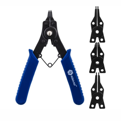 Съемник стопорных колец КОБАЛЬТ в наборе с 4 насадками  (1 шт.) блистер