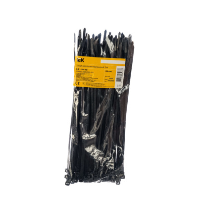 Хомут 200х3.6мм нейлон черный 100 штук IEK