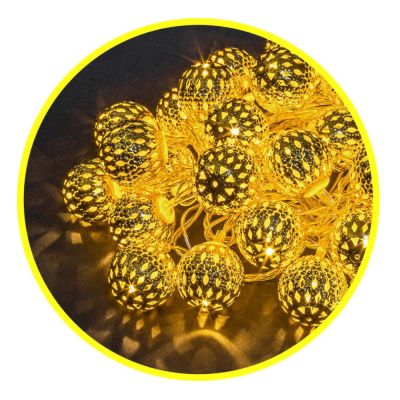 Гирлянда NGF-D003-30WW-230-золотые шарики (металл)