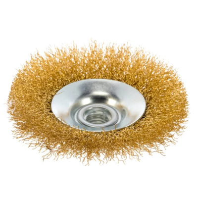 Корщетка "Колесо" 100 мм, волнистая, с наклоном, гайка М14