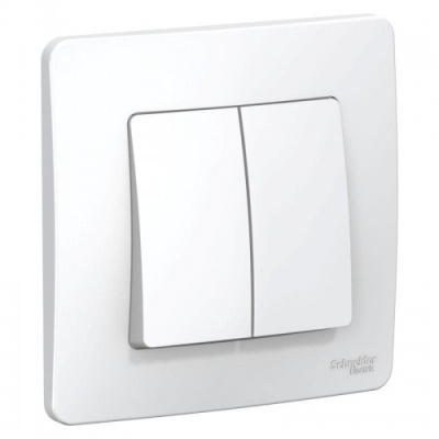 Выключатель скрытой установки двухклавишный (сх.5), 6а, 250в, белый BLANCA 