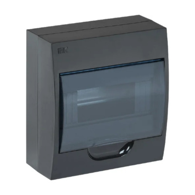 Корпус модульный пл. нав. ЩРН-П-8 черный IP41