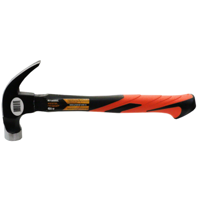 Молоток-гвоздодёр "MegArsenal" 455гр фиберглассовая рукоятка арт.CH21B0016S