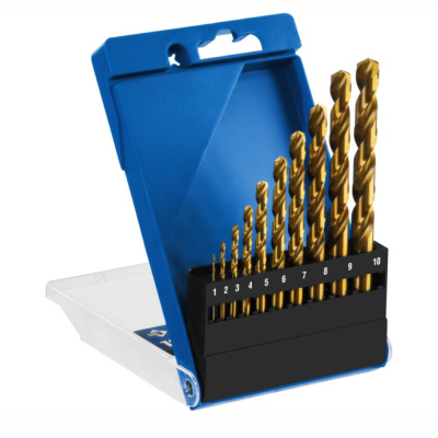 Набор сверл по металлу 10 шт (d=1-10 мм), ТИТАН, сталь Р6М5, класс А, ЗУБР Профессионал 29615-H10