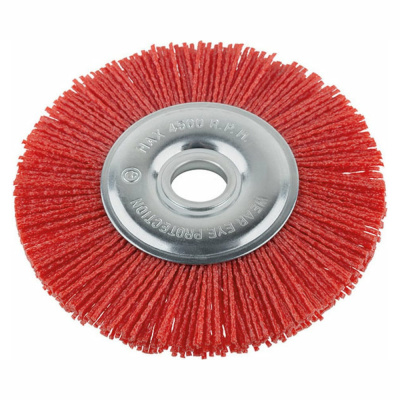 Корщетка-колесо нейлоновая, посадочный диаметр 22,2 мм, Профи 100 мм