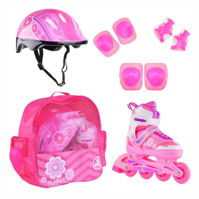 Комплект роликовый FLORET white-pink-violet XS(27-30)