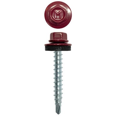 Саморез кровельный Daxmer 4,8х35 RAL 3005 сверло №1 (250 шт)