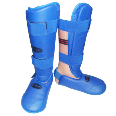 Набор защита карате(голень и футы) пр-во Пакистан F473В р.S синий. 