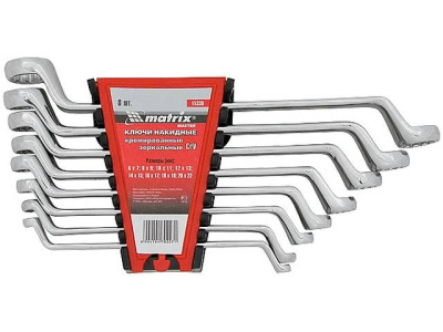 Набор ключей накидных 6-22мм 8шт. Cr-V "MATRIX"