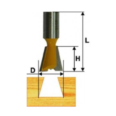 Фреза пазовая "ласточкин хвост" ф12.7х13,14, хв. 8мм