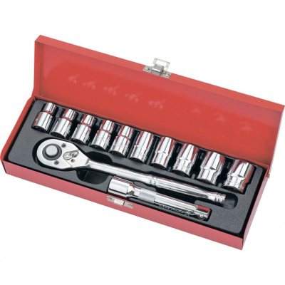 Набор торцевых головок, 1/2", головки 10 - 24 мм, с трещот. ключом, 12 предм.// Matrix