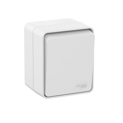 Выключатель одноклавишный IP54 10 АХ, БЕЛЫЙ, Россия AtlasDesign Profi54