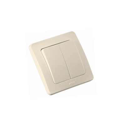 Выключатель двухклав. скрытый слоновая кость 10А (HEGEL)