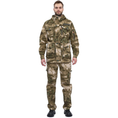 Костюм "СУМРАК" 56-58 182-188 куртка/брюки, цвет: кмф "Облака зеленый", ткань: Рип-Стоп
