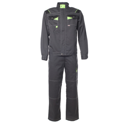 Костюм Корвет с СОП куртка, п/к летний цв.т.серый/черный/лимон (56-58) 112-116/182-188