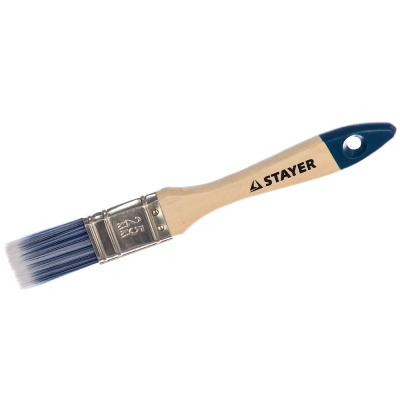 Кисть плоская STAYER  AQUA 25 мм, 1" искусственная щетина, деревянная ручка, STANDARD 