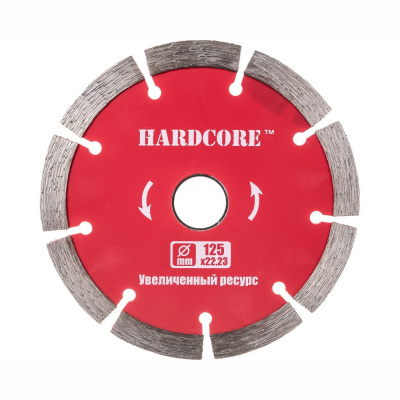Диск отр.алмазный турбо-сегментный 125х2,3х10х22,23 Hardcore Premial Бетон 190125
