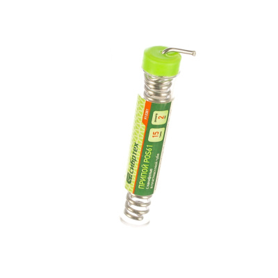 Припой с канифолью, D 2 мм, 15 г, POS61, в пластмассовой тубе // Сибртех