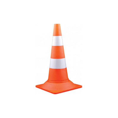 Конус сигнальный дорожный КС-3.8 750мм (с 2 светоотражающими полосами и 1 белой полосой) утяж./