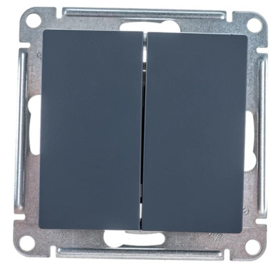 Выключатель двухклавишный ATLASDESIGN схема 5 10АХ механизм грифель