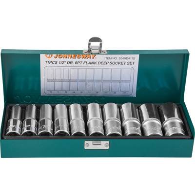 Набор головок глубоких 1/2" DR 10-24мм, 11 предметов