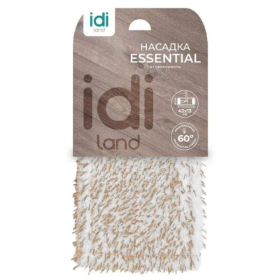 Насадка для швабры МОП плоская,микрофибра,13*43см,карманы,длин ворс,Essential,231202300/00 IDIland
