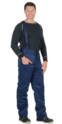 Брюки зимние универсальные (смесовая) тёмно-синие р. 88-92/170-176