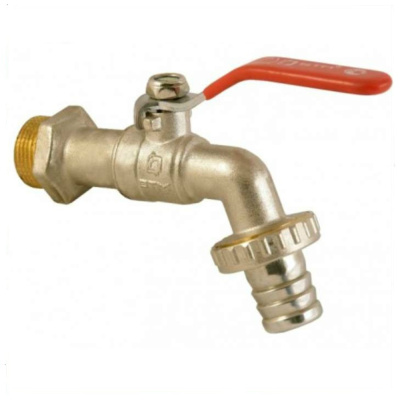 Кран с носиком лат. желтый 1/2