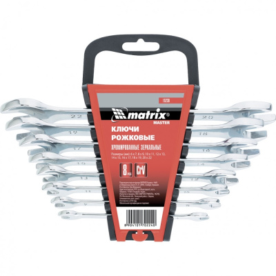 Набор ключей рожковых 6х22мм зерк. хром. (8шт.)