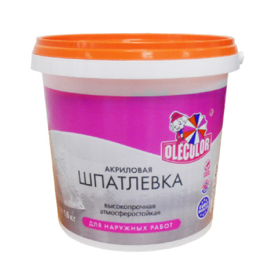 Шпатлевка для нар.работ.акр 1,6кг OLECOLOR