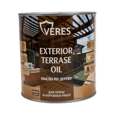 МАСЛО ПО ДЕРЕВУ "EXTERIOR TERRASE OIL" ДЛЯ НАРУЖНЫХ РАБОТ СОСНА 2,5 Л (1/6) "VERES"