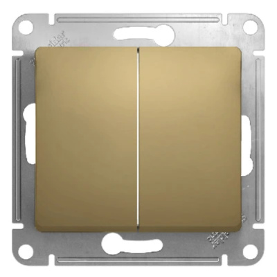 Переключатель двухклавишный в рамку титан схема 6 GLOSSA 