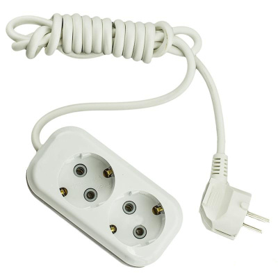 Удлинитель сетевой LUX У2-Е-10 2-местный с з/к., 250В 16А, 10м