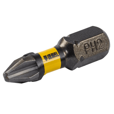 Бита торсионная PH2x25 мм, лазерная обработка шлица, сталь S2 // Denzel