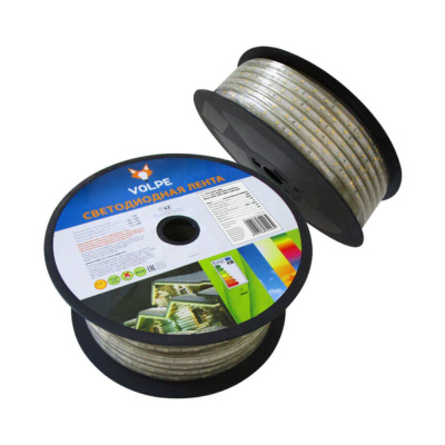 Лента светодиодная гибкая герметичная ULS-Q325 2835-60LED/m-10mm-IP67-220V-6W/m-50M-WW В ПВХ трубке.