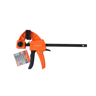 Струбцина быстрозажимная, 150мм, резиновые накладки, 70-100кгс, сжим-разжим, Sturm!