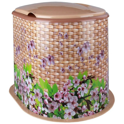 ТУАЛЕТ ДАЧНЫЙ ПЛАСТ. С КРЫШКОЙ  (ДЕКОР ПЛЕТЕНКА) (1/5) "АЛЬТЕРНАТИВА" М3025