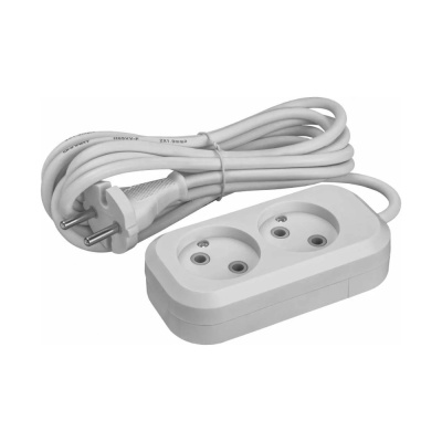 Удлинитель бытовой OPE-S-02-300-X-2x1 без заземления 2 розетки 3м ПВС 2х1 2200 Вт ОНЛАЙТ